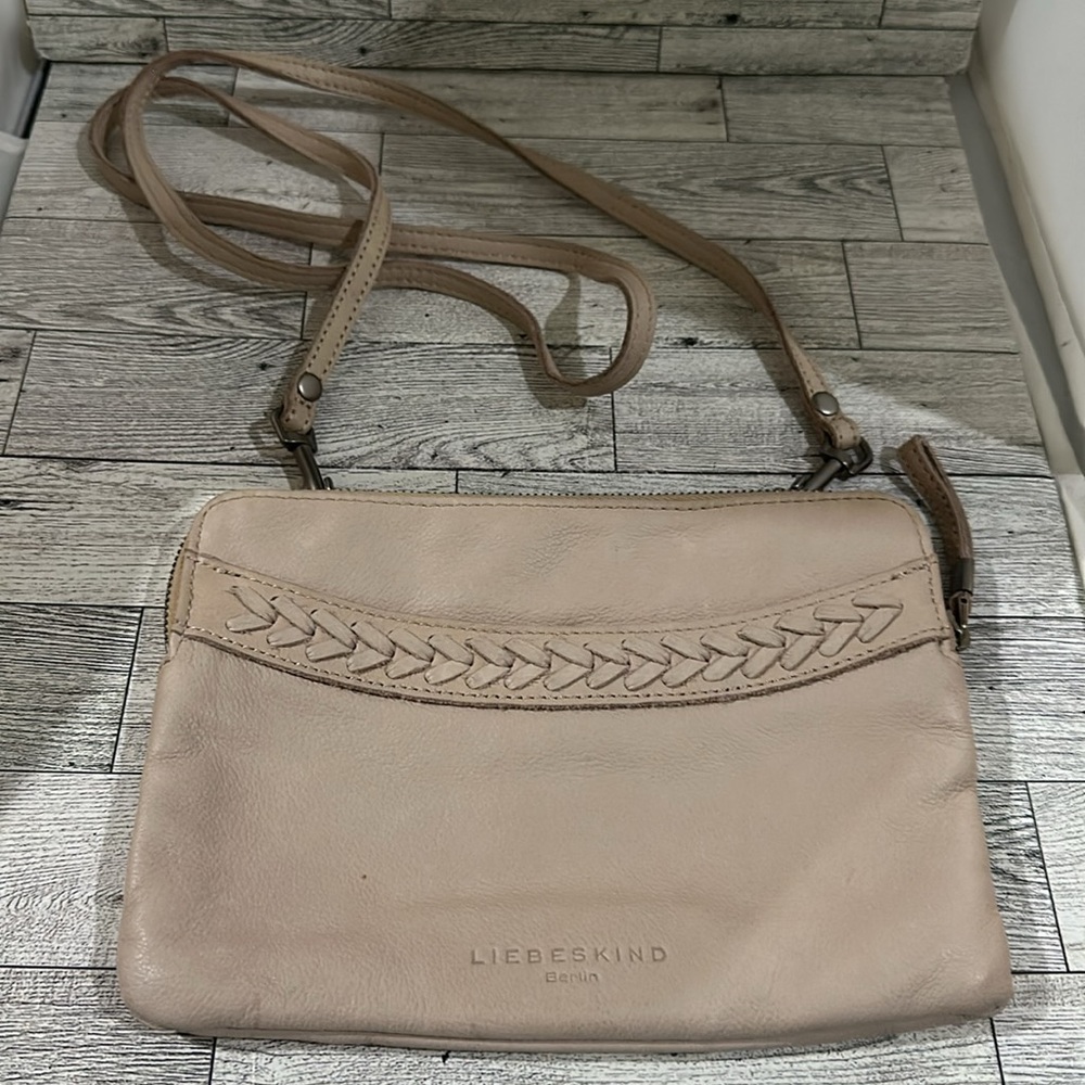 Liebeskind cream leather crossbody purse